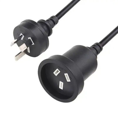 Cable de alimentación Aus personalizado Estándar australiano 10A 250V Enchufe SAA 3 pin Cordón de portátil