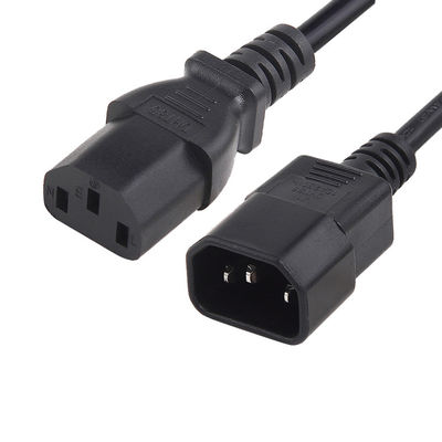 10A 125V cable de extensión de energía con homologación UL Cable de conexión C13 C14
