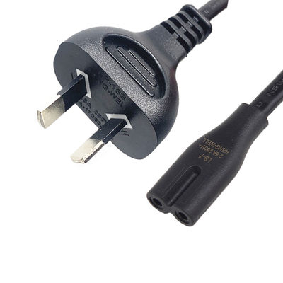 2 Pin Australia Cable de alimentación 1,2m 1,5m AU Cordón de extensión IEC C7 Conector