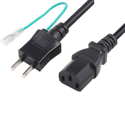 12A 125V Japón Cordón de alimentación PSE a C13 Enchufe Negro con alambre de tierra