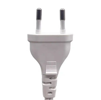 Cable de alimentación de 2 pines plano con enchufe europeo VDE 2.5A 250V