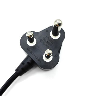 16A 250V 3Pin PVC India Cordón de extensión de energía 1M longitud OEM personalizado