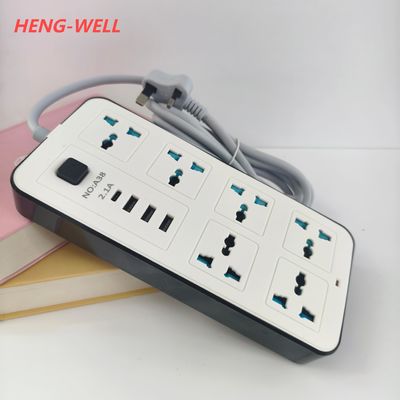 Enchufe de 250V 6A con orificios universales de 6 vías 3USB A 1USB C Compatible con enchufes AU y IT de la UE