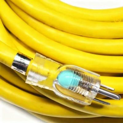 Outdoor Waterproof Retractable Extension Cord 50ft | US 16AWG Copper 125V NEMA 5-15P to 5-15R SJTW Heavy Duty Cable