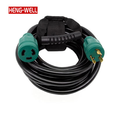 Cable de extensión para generador SJTW de 30A y 125V de alta resistencia NEMA L5-30P a L5-30R IP44 a prueba de agua para uso en exteriores