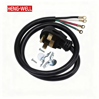 Cable de alimentación para estufa pelado SJTW de 4 hilos y 50 amperios NEMA 14-50P - 3 pies/Longitud personalizada 100% cobre PVC 250V para electrodomésticos