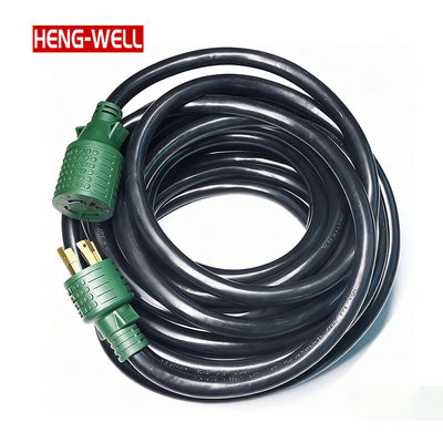 Cable de extensión para generador 30A calibre 10 Longitud personalizada SJTW para uso en vehículos recreativos con certificación UL IP44 NEMA L14-30P L14-30R 7,500W Máx. 4 clavijas