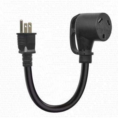 Cable adaptador de 30 amperios RV a 110 voltios, 12 pulgadas, NEMA 5-15P a NEMA TT-30R, tipo de cable SJTW, adaptador de corriente eléctrica para vehículos recreativos