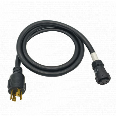 30 Amperios IP68 Cable de extensión con conector de bloqueo L14-30 y conectores de 3 pines SJTW 3C 10AWG