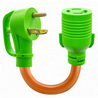 4 Prong a 3 Prong Adaptador Cordón de Extensión 10 Gauge STW Hombre TT-30P a Mujer L14-30R para el generador de la casa 30A corriente nominal